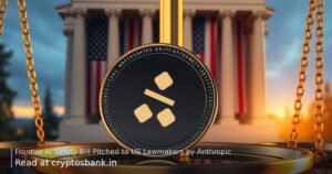 AI safety bill proposal symbol on scales of justice with US flag background