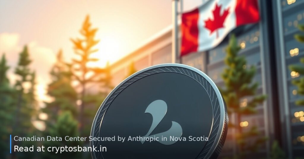 AI infrastructure data center deal in Canada with a coin and the Canadian flag.