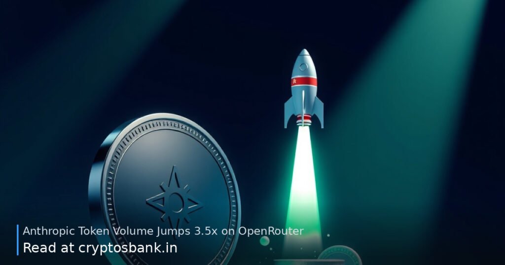 An illustration of a dark silver coin and a rocket launching with upward green light trails.