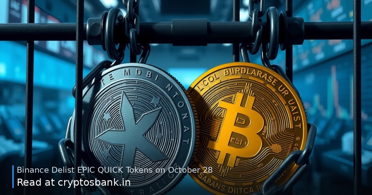 Two crypto token coins wrapped in heavy chains behind a dark barrier in cold lighting.