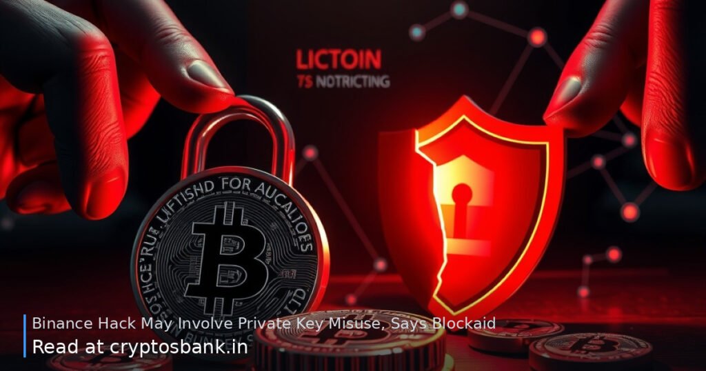 Illustration of a dark silver coin beside a cracked padlock and glowing digital transaction lines under red light.