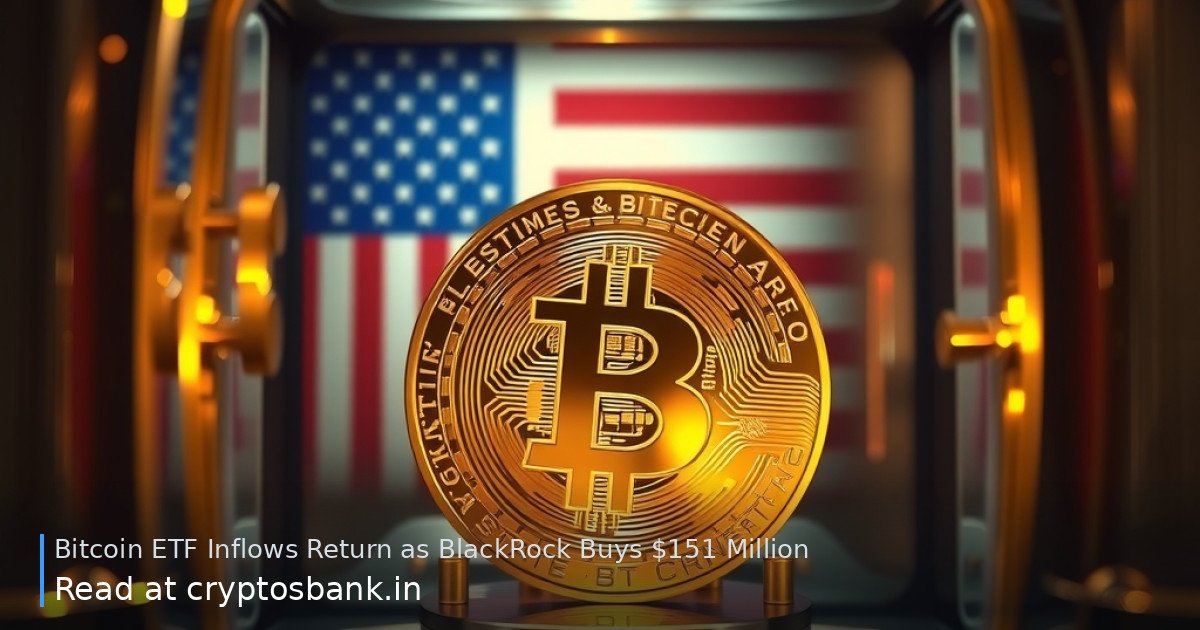Gold Bitcoin coin inside a glass bank vault with a US flag reflection.