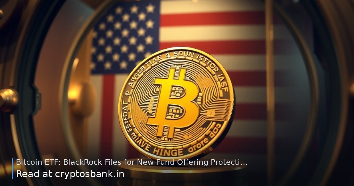 A gold Bitcoin coin inside a glass bank vault with the US flag softly reflected in the background.