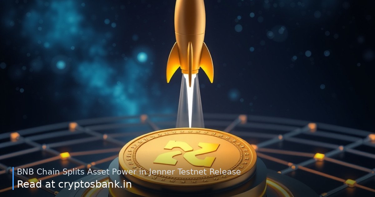 A yellow coin with a four-pronged emblem on a launch pad as a rocket lifts off.