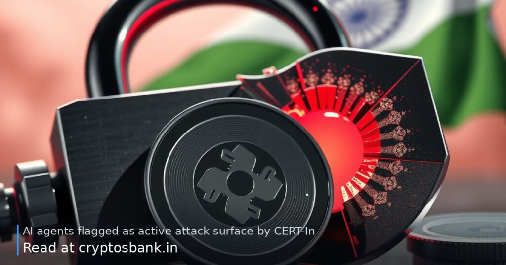AI agent cybersecurity vulnerability warning in India illustrated with cracked padlock and Indian flag.