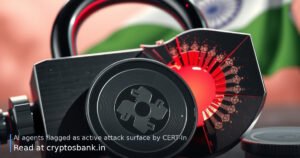 AI agent cybersecurity vulnerability warning in India illustrated with cracked padlock and Indian flag.