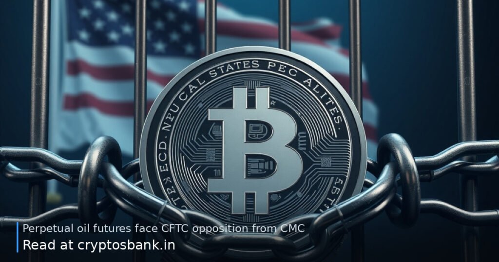 A dark silver token wrapped in chains behind a barrier with the US flag in the background.