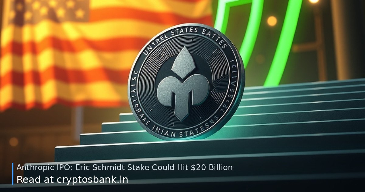 A silver coin climbing a glowing green staircase against a US flag background.