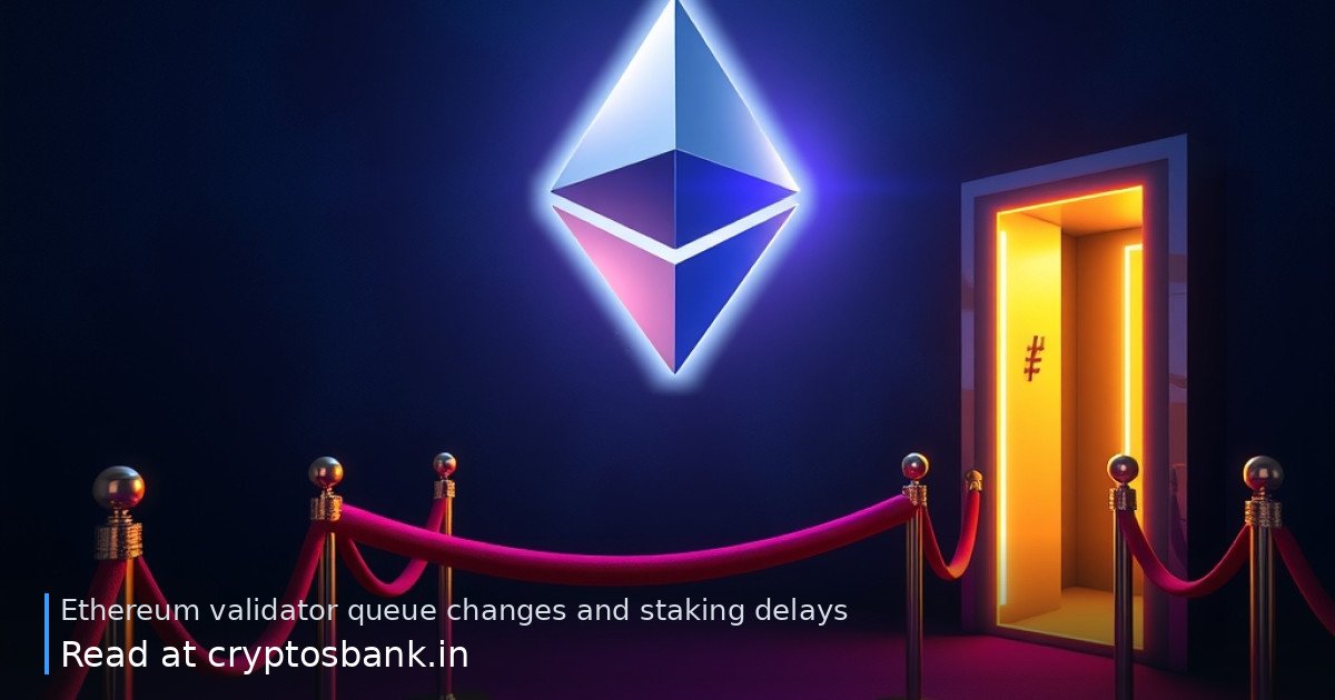 Illustration of Ethereum crystal with a delayed queue and a fast exit lane for validators.