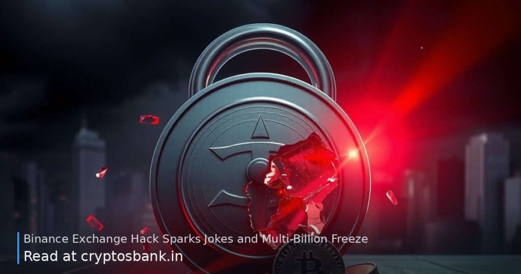 A dark silver coin next to a cracked padlock and shattered glass under red warning lights.