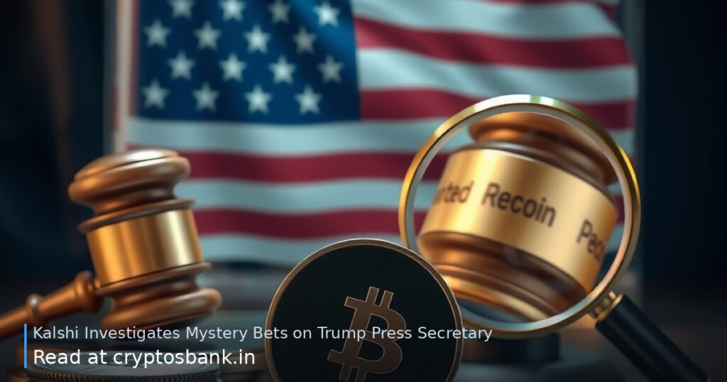 An investigation into suspicious bets on Kalshi with a token, gavel, and US flag.