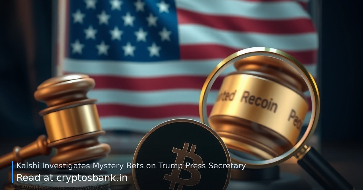 An investigation into suspicious bets on Kalshi with a token, gavel, and US flag.