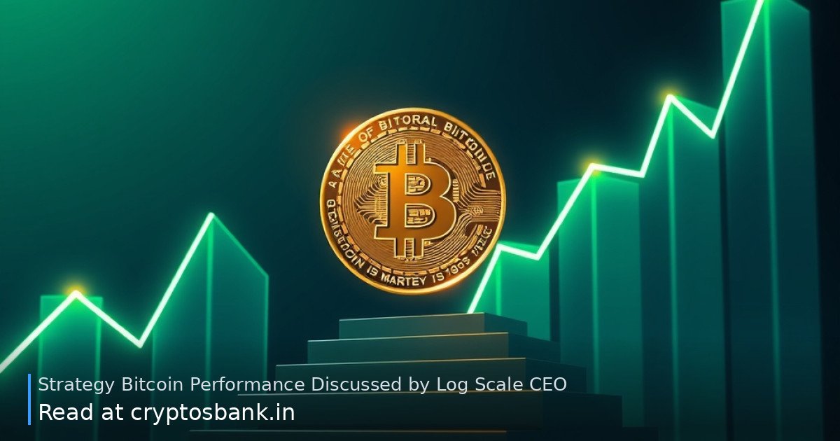A golden Bitcoin coin climbs a glowing green upward staircase representing four-year market cycles.