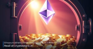 An Ethereum crystal and overflowing golden coins spilling from an open vault, representing a massive token liquidation.
