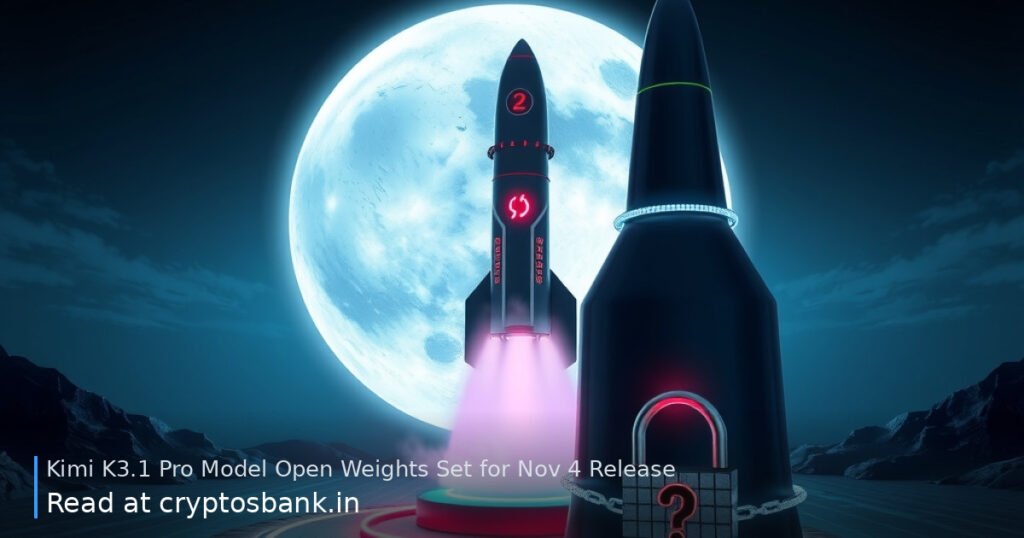 A rocket on a launchpad under a giant moon, wrapped in a glowing lock with a question mark symbol.