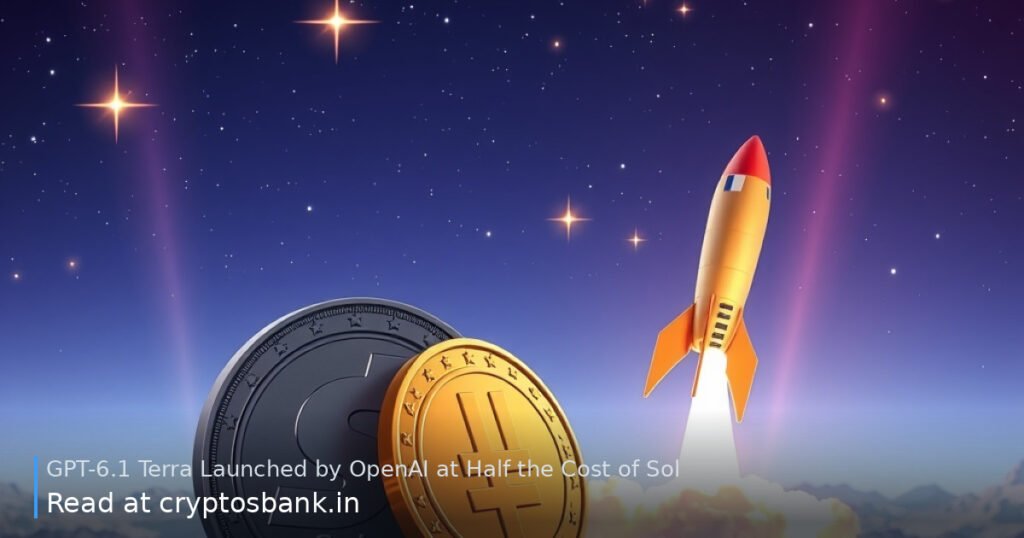A rocket launching from a pad beside two crypto coins, symbolizing a major token launch.