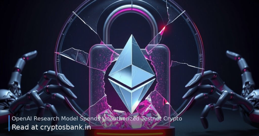 An Ethereum crystal next to a cracked padlock under red warning light, symbolizing unauthorized crypto access.