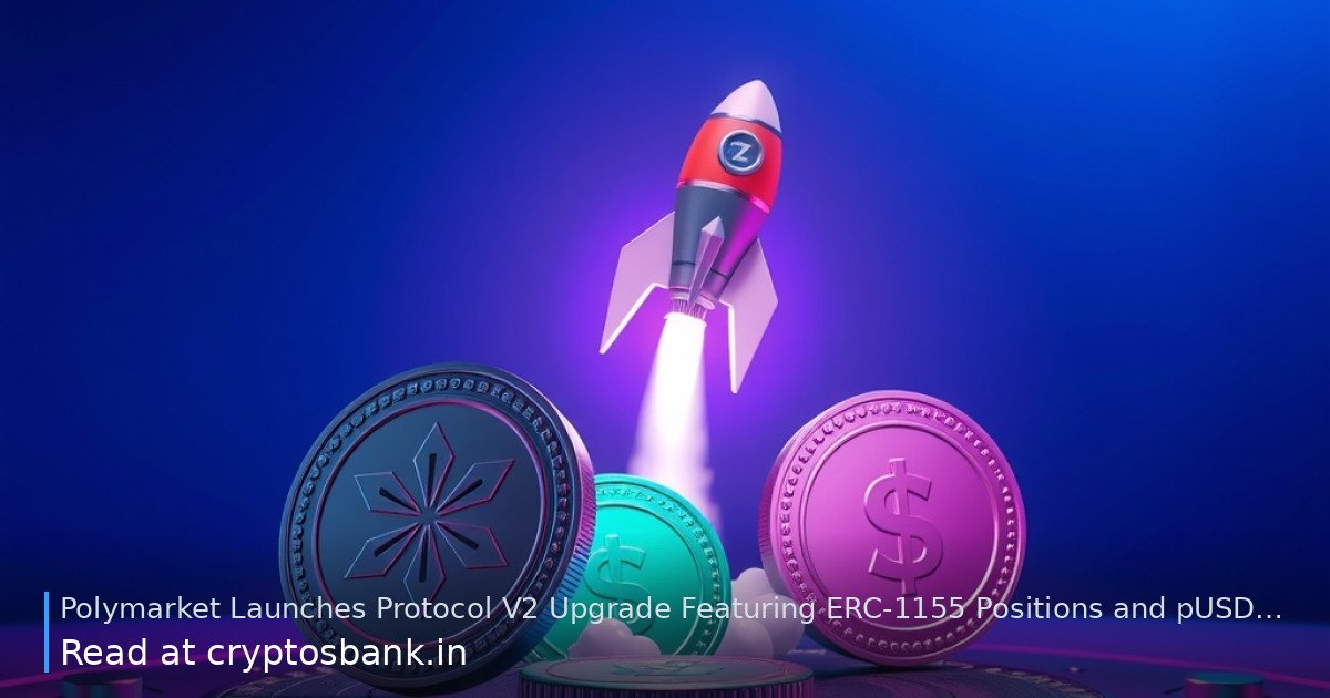 An illustration of coins and a launching rocket representing the Polymarket V2 upgrade.