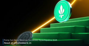Turquoise coin climbs a glowing green staircase past a silver coin, symbolizing revenue growth.