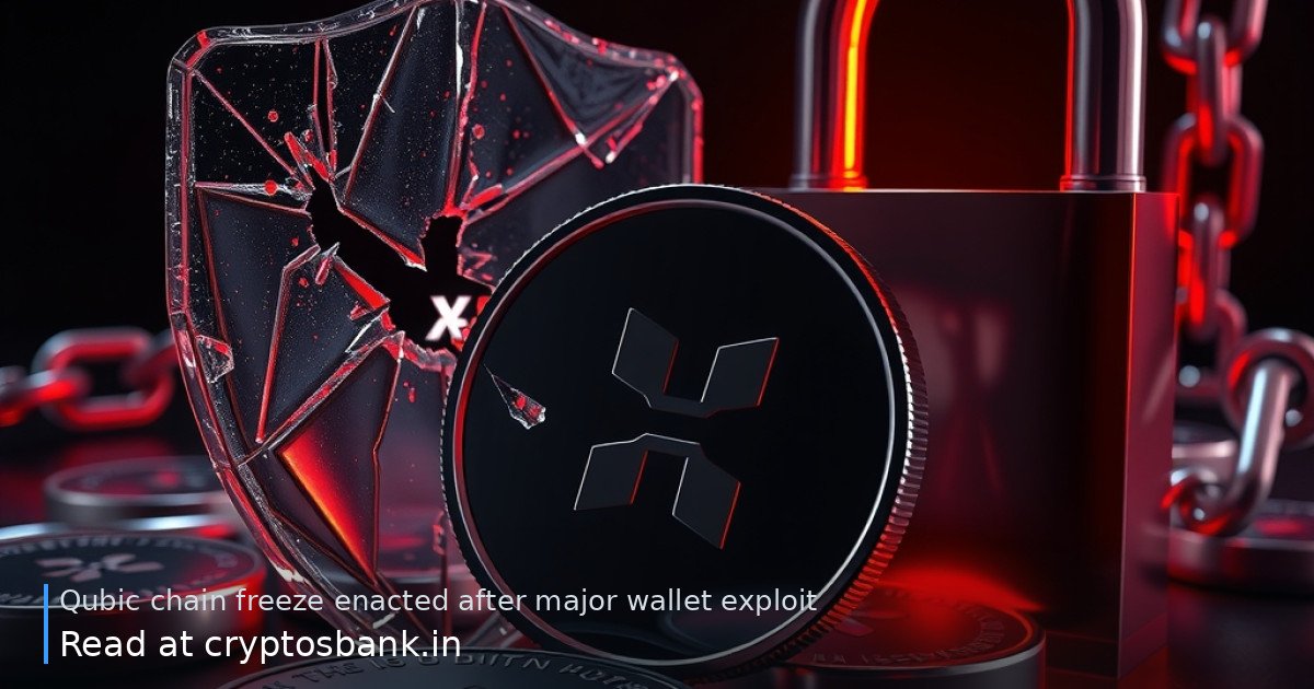A dark silver coin next to a cracked padlock and shattered glass under red warning light.
