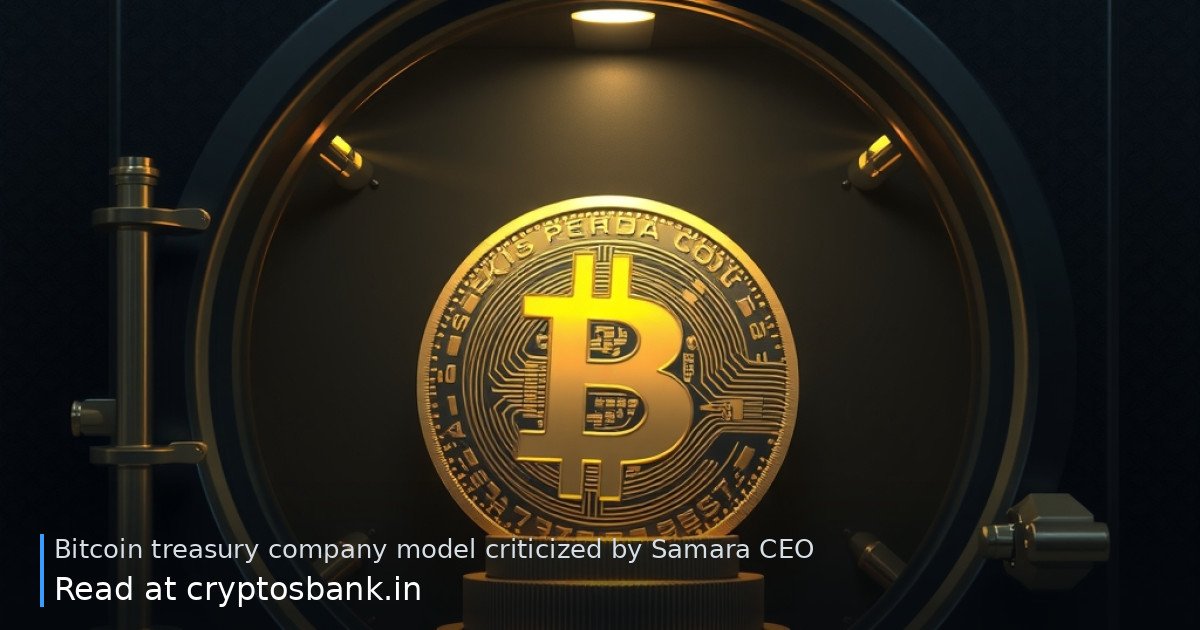 A gold Bitcoin locked inside a glass vault under dim light, illustrating passive treasury reserves.