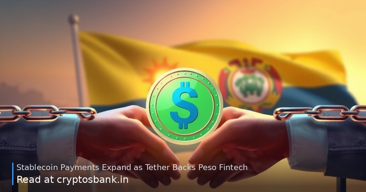 A green and blue coin linked by a glowing chain to a handshake, with the Bolivian flag in the background.