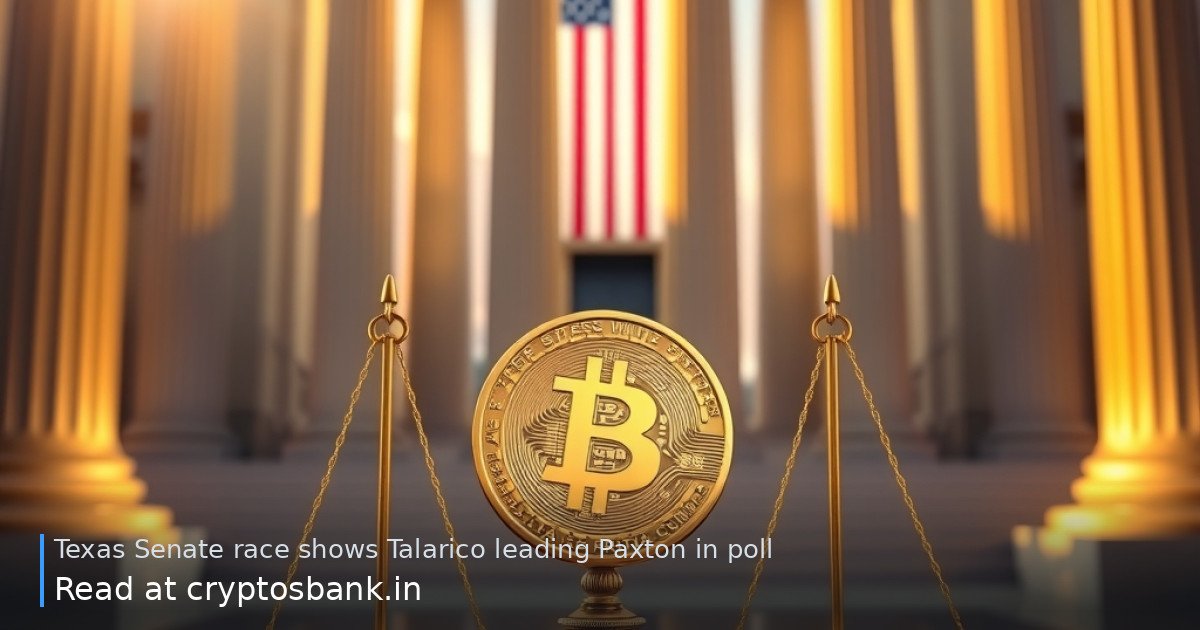 A gold Bitcoin on the scales of justice in front of a US government building.