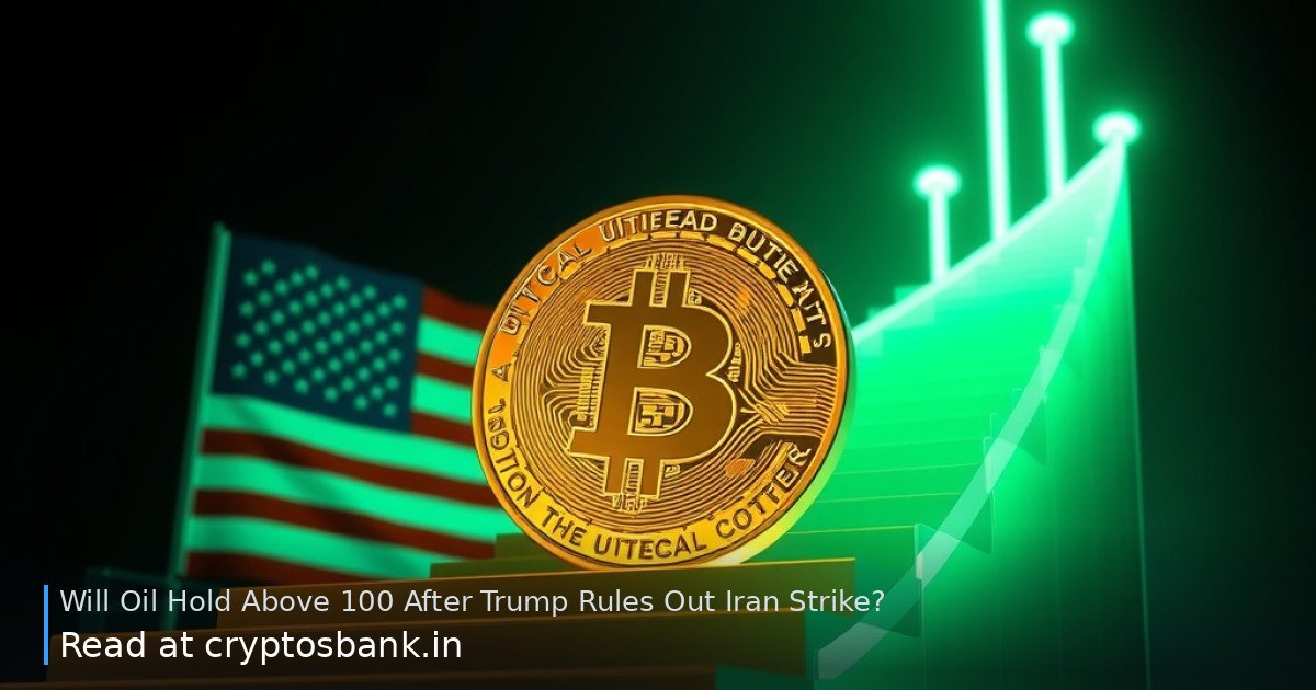 A golden Bitcoin climbs a glowing green staircase against a US flag background.