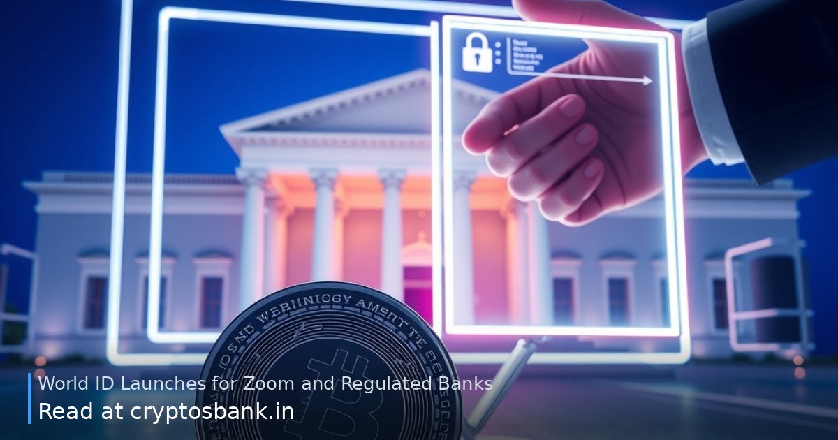 World ID integration for banks and video security illustrated with coin and secure handshake.