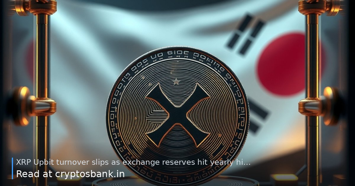 XRP coin resting inside a glass vault with the South Korean flag in the background.